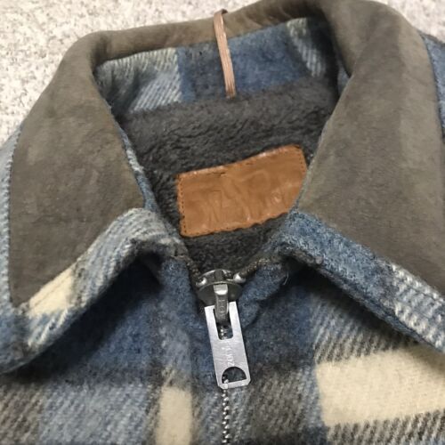 Vtg 1970s Woolrich Mackinaw Cruiser Wool Jacket RARE COLOR USA Sherpa Lined Blue - Picture 4 of 15
