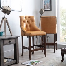 Bespoke Kensington Leather Harris Tweed Kitchen Bar Stool Barstool (Colours)