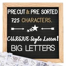 10x10 Felt Letter Board with 725 Pre-Cut Letters for Classroom Decor