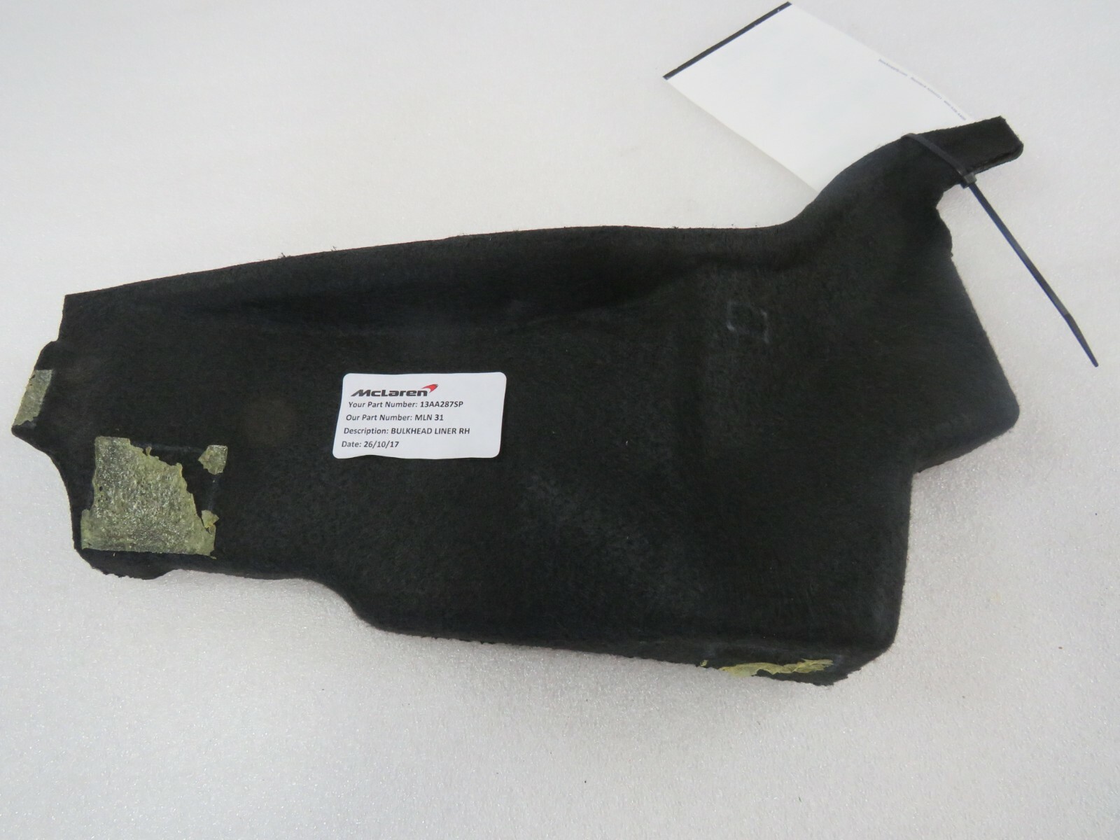 McLaren 570s, RH, Right, Roof Tub Liner, Used, P/N 11AA287SP
