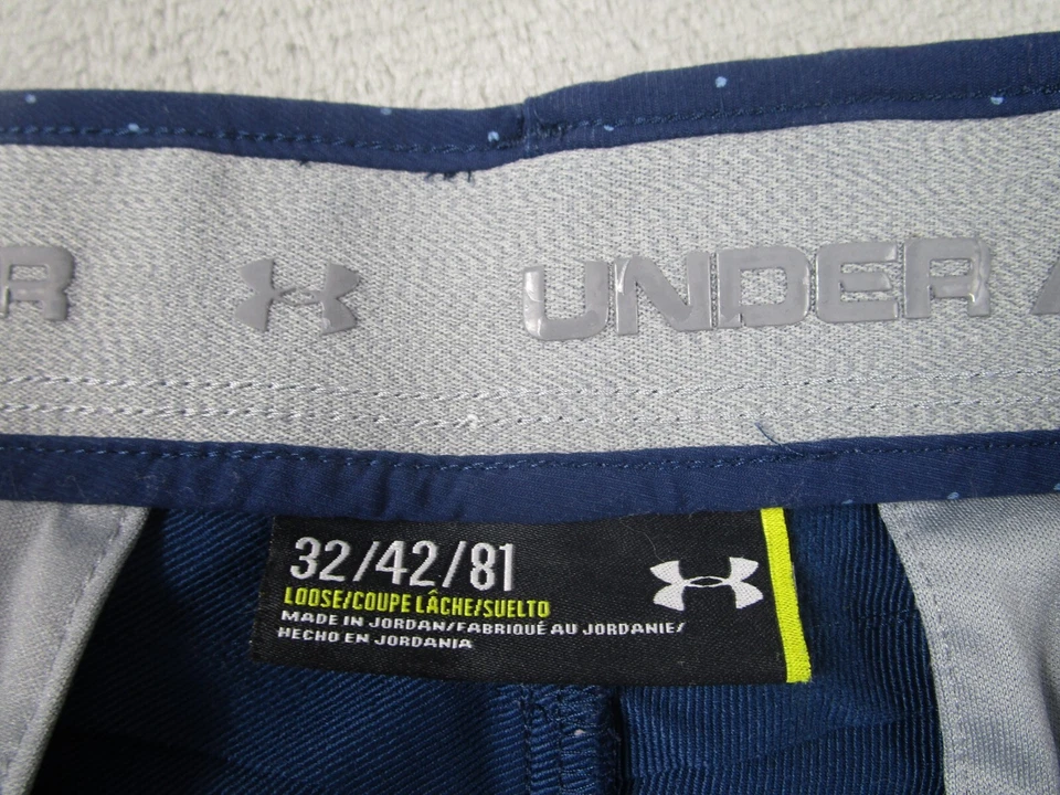 Pantalones Cortos Under Armour Para Hombres 32 Azul Geométrico Chino Bolsillos Golf Informal Papá Foto 2 de 4