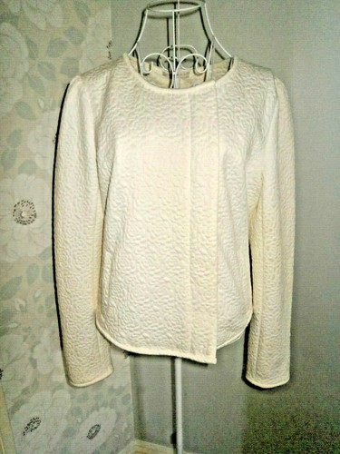 Women's cream textured biker style jacket UK12 Mademoiselle R La Redoute - Picture 2 of 8