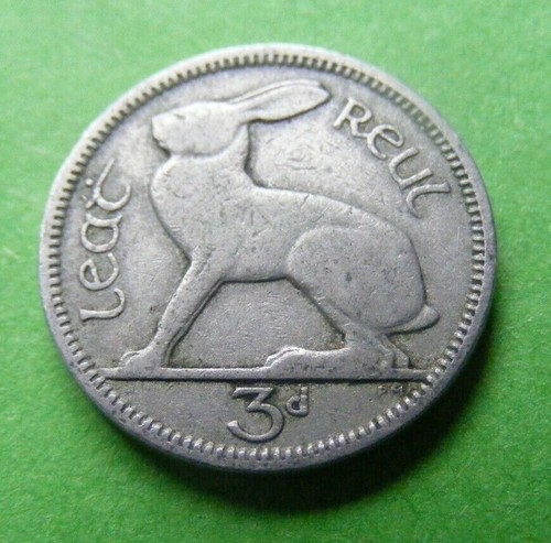 1942 Irish Three Pence Coin Old Vintage Ireland 3d Eire - Picture 5 of 8