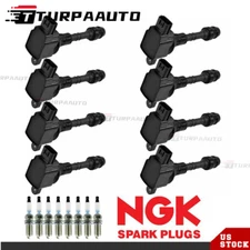 OEM Ignition Coil & NGK Iridium Spark Plug For 2004-2007 Nissan Titan 5.6L UF510