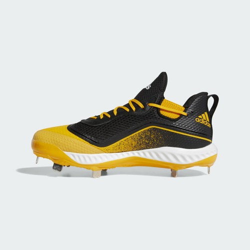 Adidas Men's Icon V Bounce Cleats Yellow/Black - Picture 2 of 5