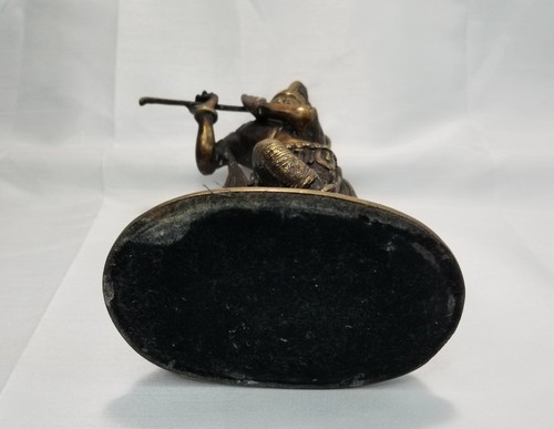 Vintage Messingguss Krishna Kanha Kanhaiya Figur spielt Flöte Statue 11" hoch - Bild 6 von 7