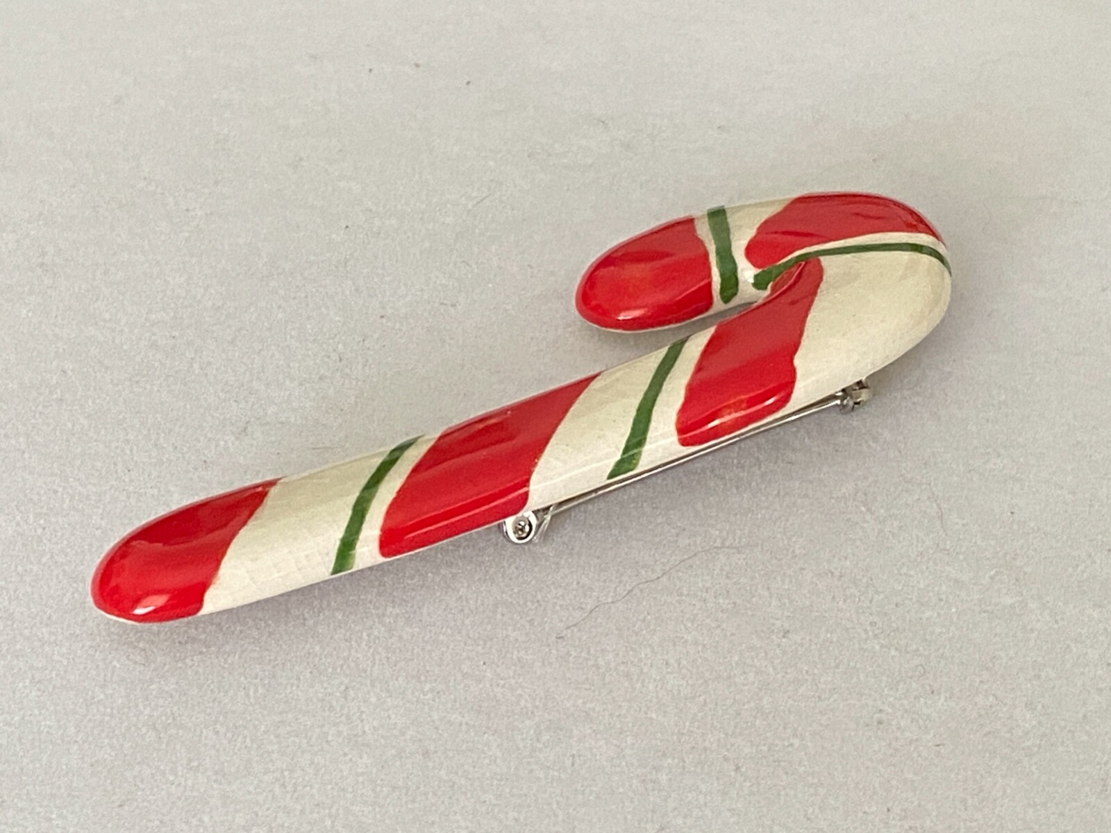 RUBY Z Ceramic CANDY CANE Brooch Pin CHRISTMAS - image 6