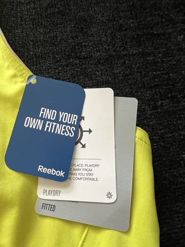 Reebok Womens Yellow Fitness Sports Bra Athletic XLarge - Picture 4 of 9