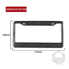 Real 100% Carbon Fiber License Plate Frame Tag Cover With Free Caps Universal