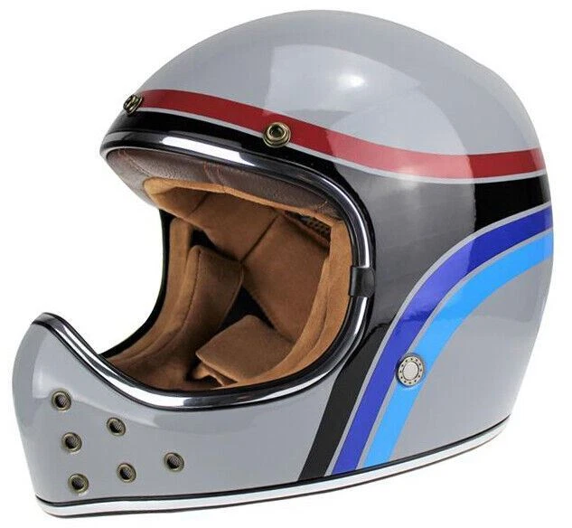 Viper F701 ретро винтаж из стеклопластика внедорожника Fullface мотоцикл шлем Полоска пик - Изображение 2 из 4