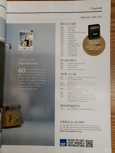 Guitarist -Issue 496 TONE HEAVEN David Crosby - Tom Verlaine - Imagen 3 de 9