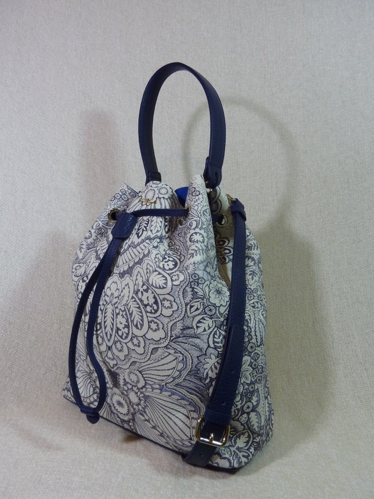NEW FURLA Stacy Patterned Leather Bucket Tote/Crossbody Bag - Made in Italy image 8