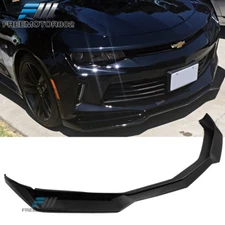 Fits 16-18 Chevy Camaro LT RS PP ZL1 Style Gloss Black Front Bumper Lip Spoiler