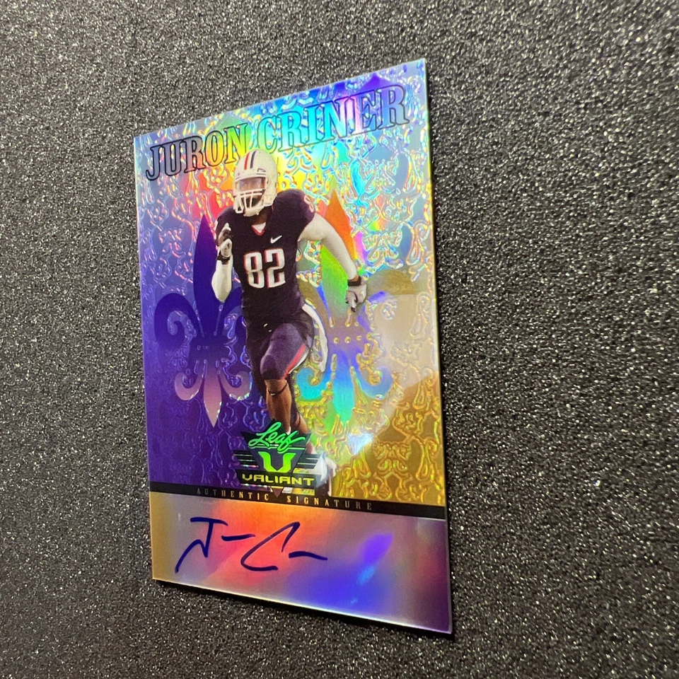 2012 Leaf Valiant JURON CRINER #JC2 Rookie AUTO - ARIZONA / NFL RAIDERS 08/25 B - Image 3 of 4