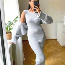 zara gray knit dress armwarmer sweater dress