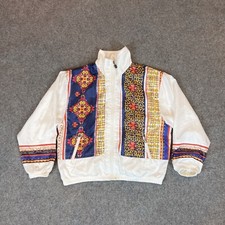 VTG 80s Kaelin Track Suit Jacket Womens Medium White Full Zip Jogging 90s