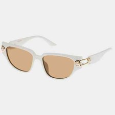 MISSOMA x LE SPECS SUNGLASSES CATEYE LINK IVORY NWOT 150