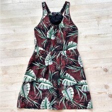 Madewell 100 Silk Island Mini Dress  Tropical Jungle Leaf Print Size 0