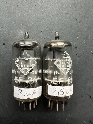 Balanced Pair EF86 TELEFUNKEN Silver Cage Ulm nr7