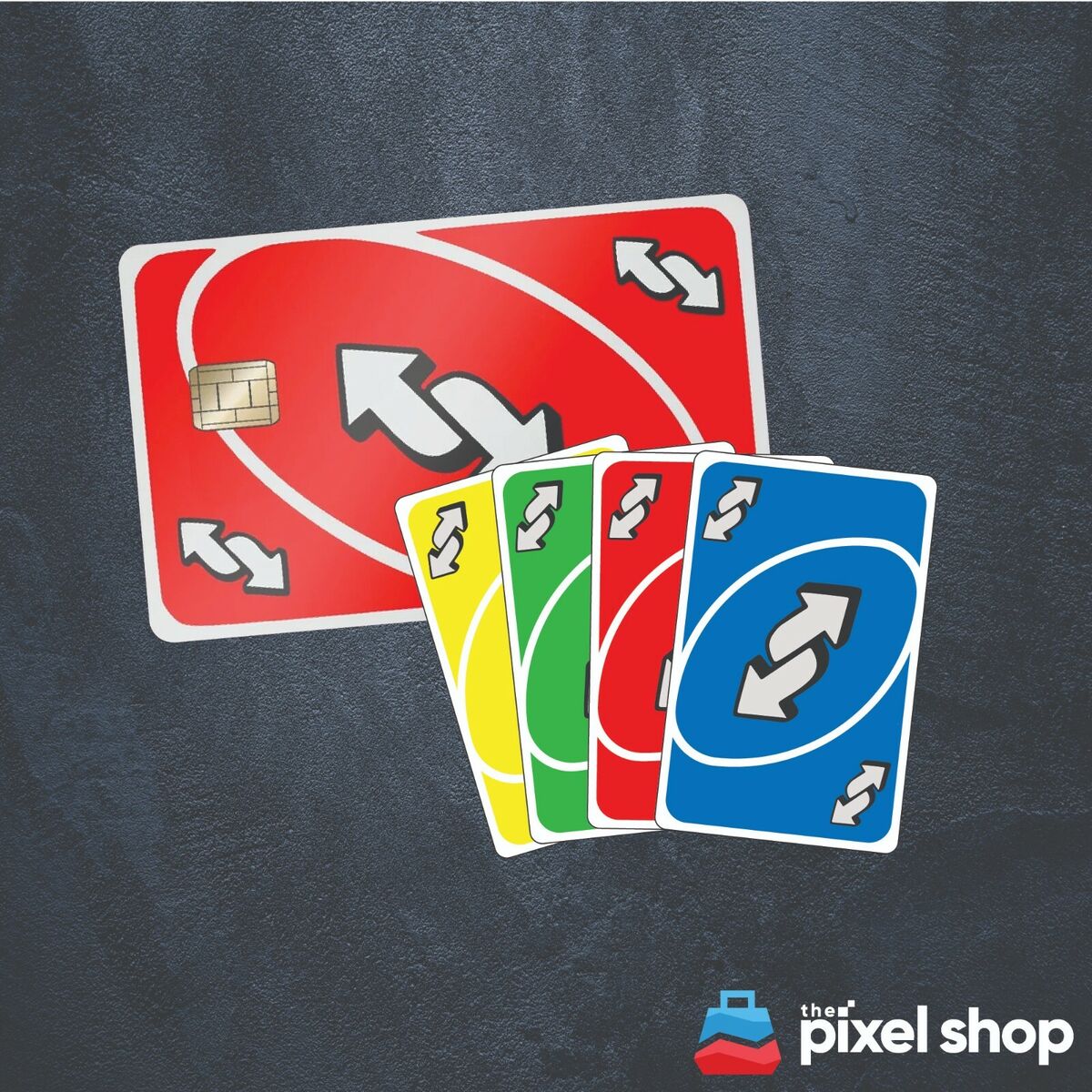 Reverse Card Bank Card 4x Skins Sticker, Uno Credit card funny decal meme  tiktok