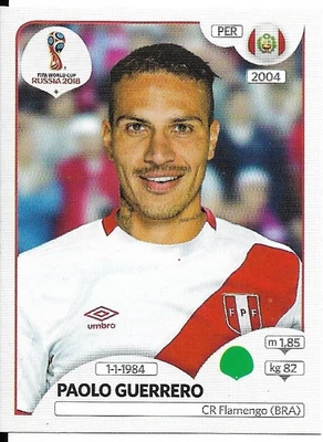 FIFA World Cup 2018 Russia Panini Sticker Nr 248 Paolo Guerrero - Bild 1 von 2
