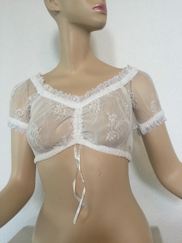 Carmenbluse Dirndlbluse Damen Off-Weiß Marjo Fenja Susan Rüschen - Picture 3 of 4