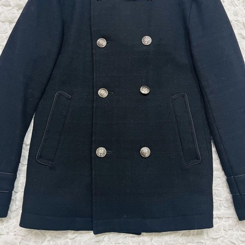 Burberry Black Label Napoleon Jacket P-Coat Wool Size M Black Used - Picture 4 of 16