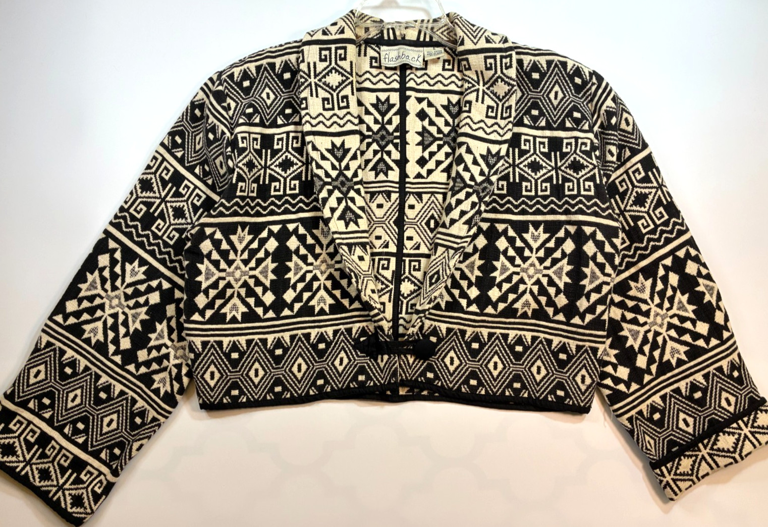 Flashback AZTEC TAPESTRY CROPPED JACKET Medium Bl… - image 5