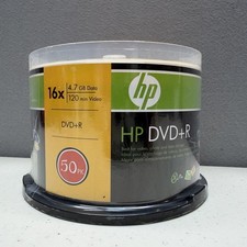 HP HEWLETT PACKARD DVD R 16x 4.7GB 120 MIN. DVD Media Disc 50 Pack New Sealed