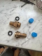 PAIR 1/2" Water Meter Coupling, LEAD-FREE Brass, 5/8" meter nut x 1/2" Male NPT