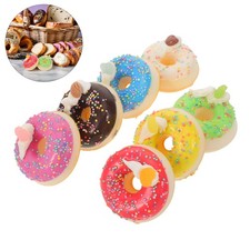 7pcs Artificial Desserts Donuts Faux Doughnuts Model Pu Fake Food For Birthday
