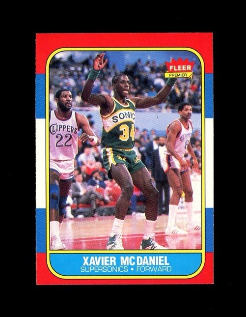 1986-87 Fleer Premier ROOKIE #72 XAVIER MCDANIEL RC! Seattle Supersonics SEE