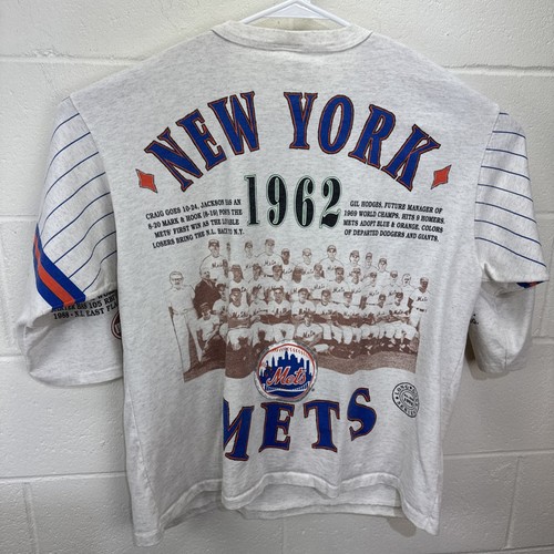 Camisa estampada vintage de los 90 de los New York Mets 1962 Long Gone AOP talla grande - Imagen 11 de 20