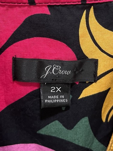Top de popelina de algodón con cuello en V abierto J CREW en Ratti grandi fiori talla 2X - Imagen 4 de 7