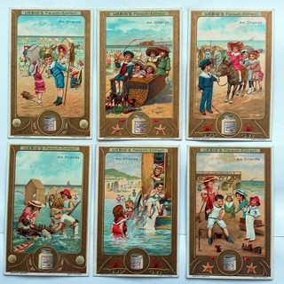 komplette Liebig Serie A 697 / S 913 "Am Strande" 1907