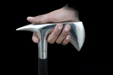 Antique Walking Stick Cane for Elders Axe Head Solid Handle Walking Stick Can...