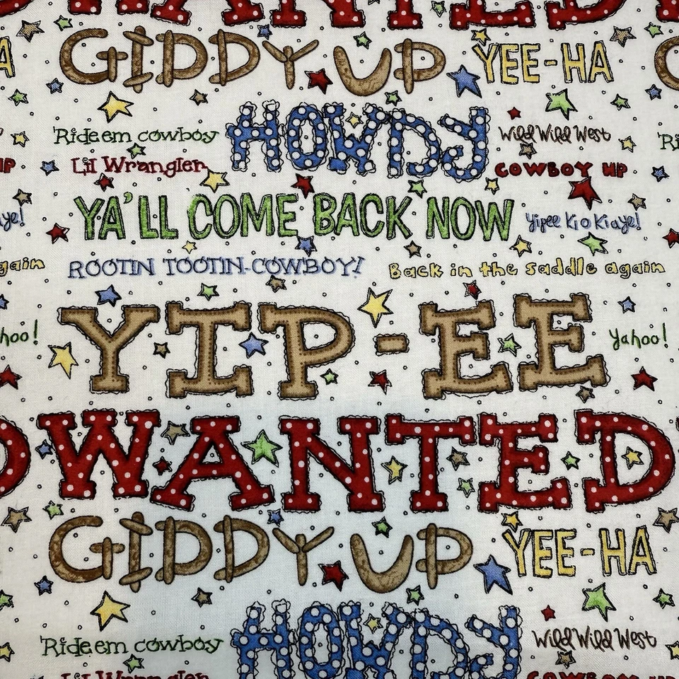 Ткань Wild Wild West Lisa Williams Giddy Up Howdy Yip-Ee ковбойская хлопчатобумажная 2 ярда - Изображение 3 из 4