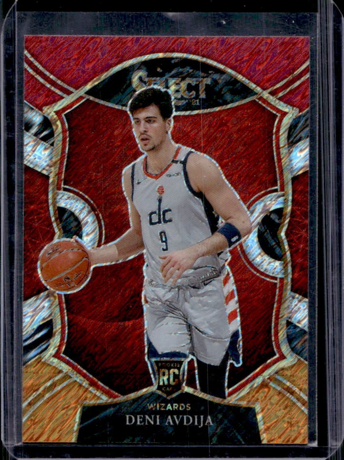2020-21 Panini Select Deni Avdija RC Red White Orange Shimmer Concourse #69