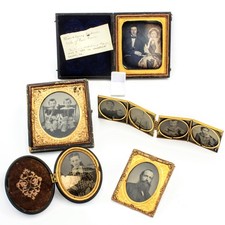 Victorian 1860s Daguerreotype Ambrotype Tintype Oval Frame Photo Lot of 5 #X1393
