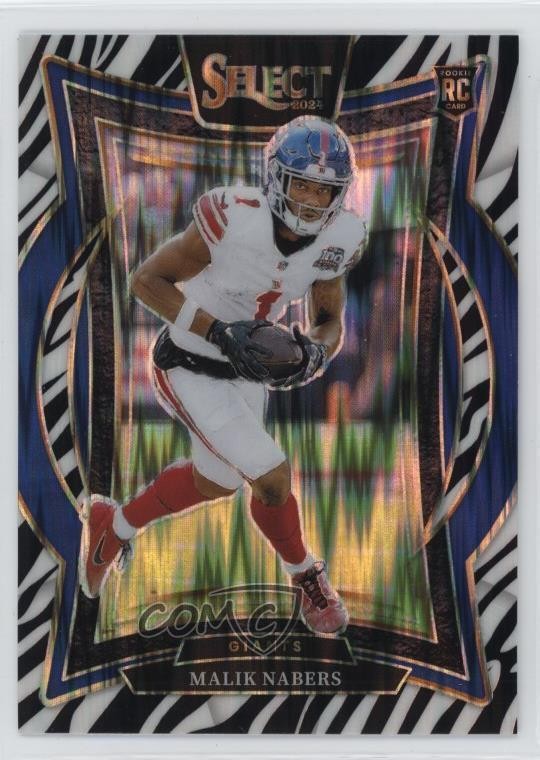 2024 Panini Select Concourse Zebra Shock Prizm Malik Nabers #29 0w27