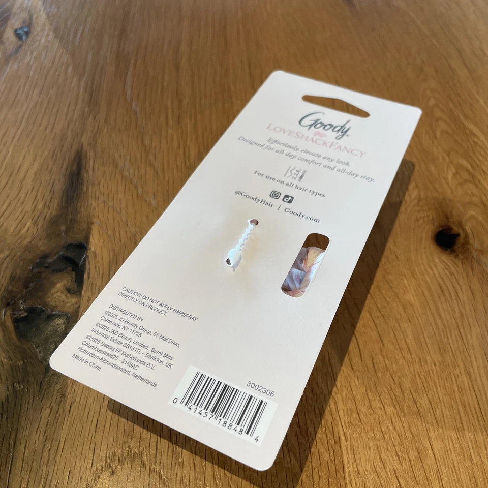 LoveShackFancy X Goody 🎀 Love Shack Elegante Rosa Bellas Tela Envoltura Garra Clip NUEVO Foto 3 de 4