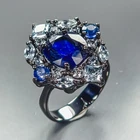 Gemstone ring Blue Sapphire Ring 925 Sterling Silver Size 8 /R473981