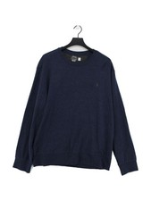 Ralph Lauren Men's Jumper XL Blue Cotton with Viscose, Other Crew Neck Pullover