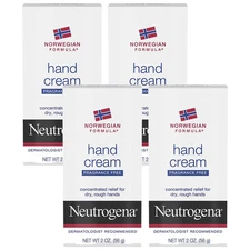 4 Pack Neutrogena Hand Cream Norwegian Formula Fragrance Free 2 Oz Each