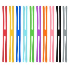 8 x 0.6 Inch 10 Pcs Silicone Elastic Rubber Wrapping Bands, Multi-Colors