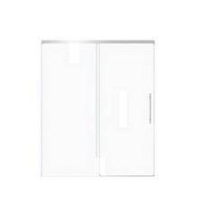 60x72 Single Sliding Frameless Shower Door Clear Tempered Glass Handle