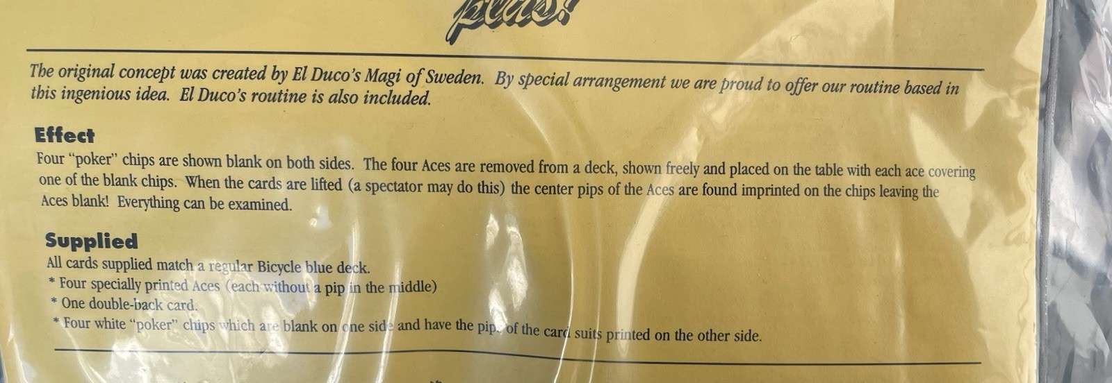 Victor & Marcelo Contendo Present Aces Forever Plus, El Duco Magic Card Trick