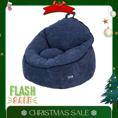 Room Revival Compressed Foam Bean Bag Chair for Kids, Navy Blue