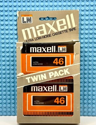 MAXELL  LN 46  TWIN PACK TYPE II  1977   BLANK CASSETTE TAPES (2) (SEALED)