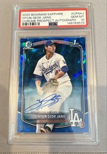 2025 Bowman Sapphire Edition Chrome Prospect Autographs Hyun-Seok Jang PSA 10
